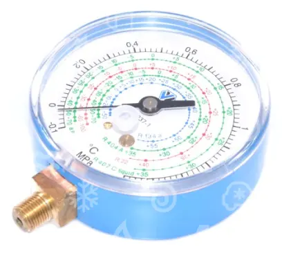 manometr nízkotlaký suchý WIGAM, 80 mm, R22, R134a, R404A, R407C